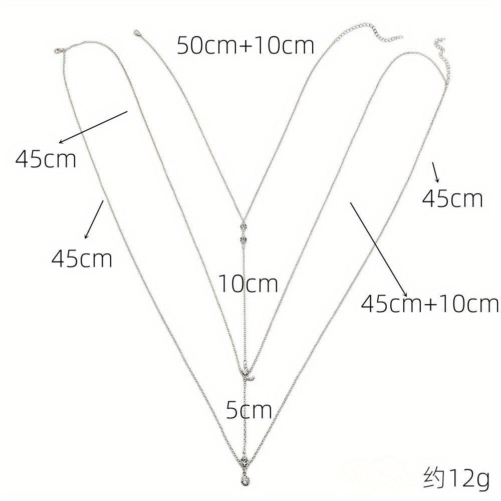 Hanging Neck Metal Diamond Body Chain