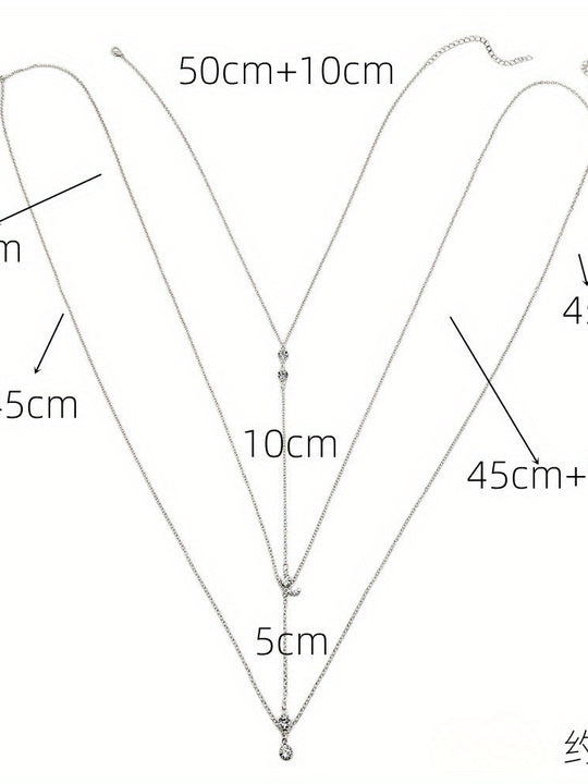 Hanging Neck Metal Diamond Body Chain