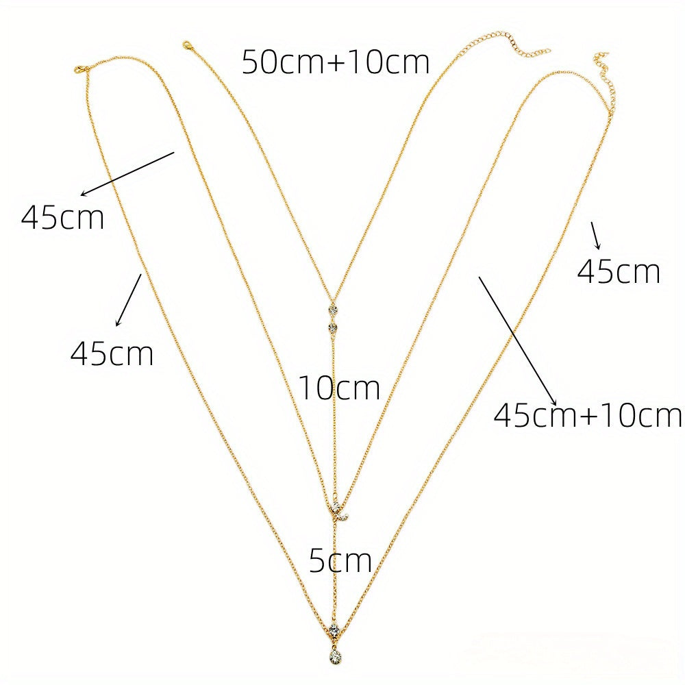 Hanging Neck Metal Diamond Body Chain