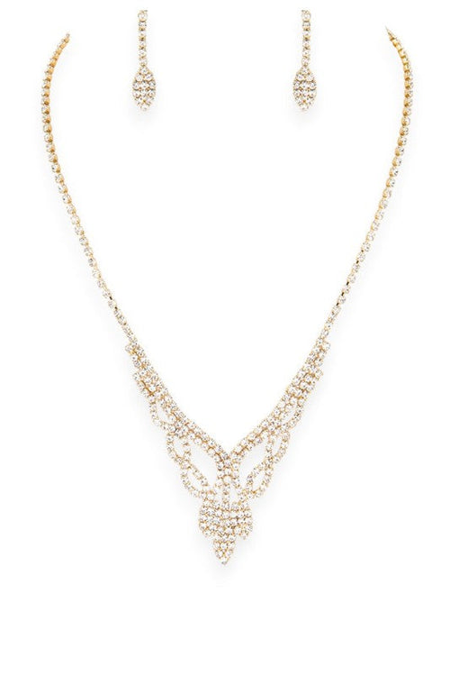 3 IN 1 Rhinestone Bridal Neccklace Set