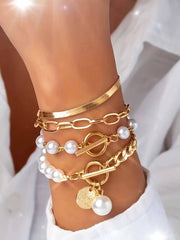 4pcs Golden-Toned Bracelet Set