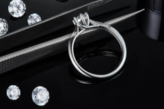 Elegant Moissanite Solitaire Silver Ring