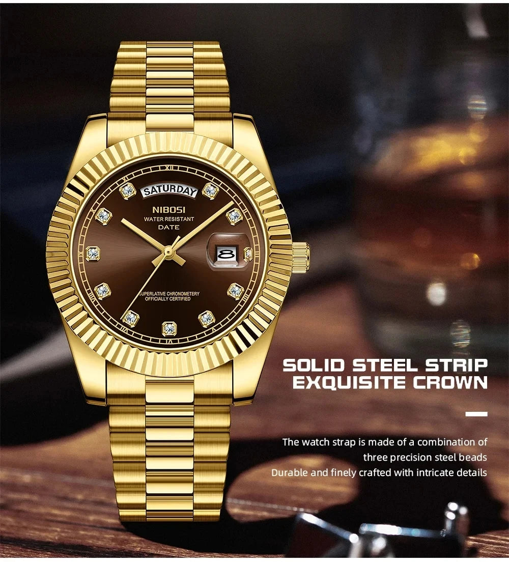Diamond Gold Sports Watch