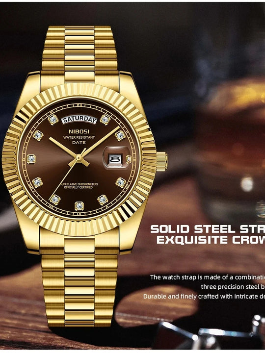 Diamond Gold Sports Watch