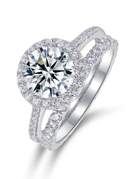 8mm Moissanite Diamond Ring Set