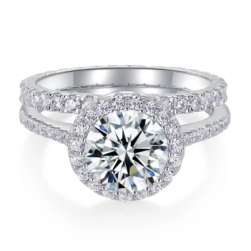 8mm Moissanite Diamond Ring Set