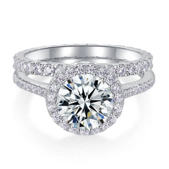 8mm Moissanite Diamond Ring Set