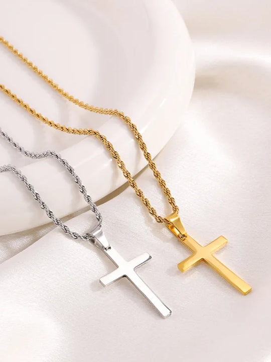 Gold Cross Pendant Necklace