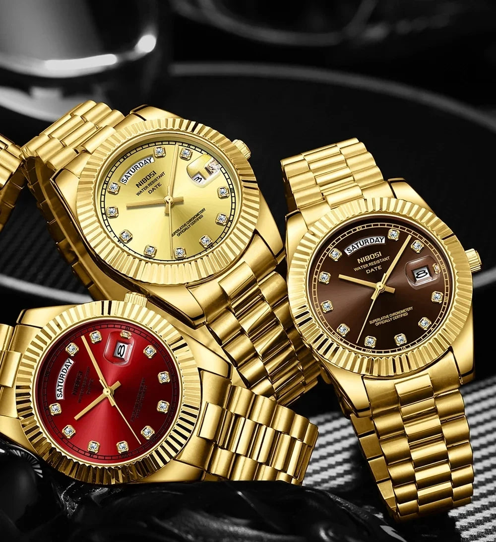 Diamond Gold Sports Watch