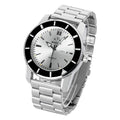 stainless steel band white watch dial