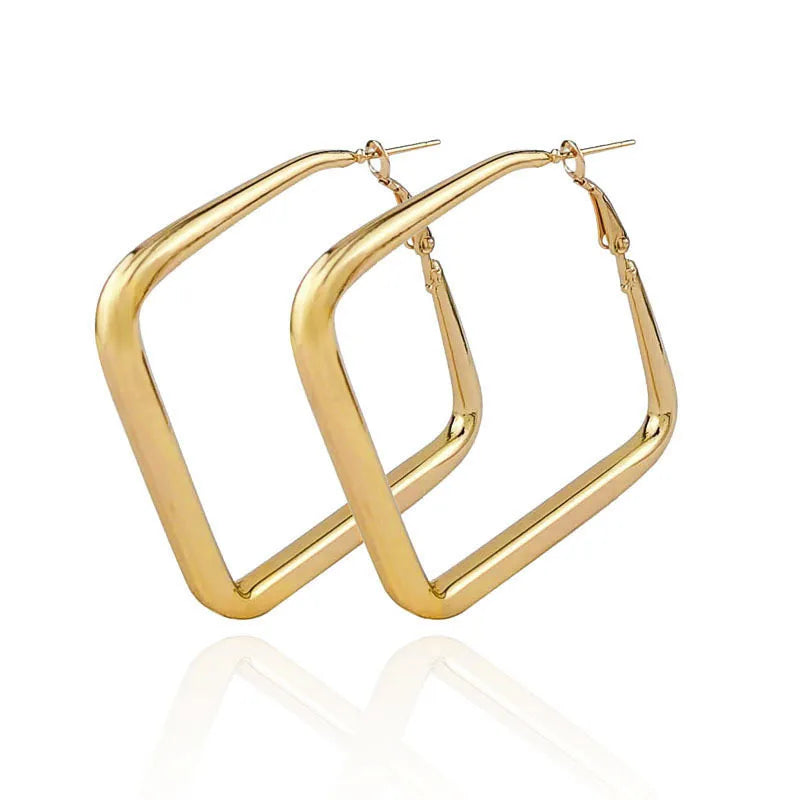 Square Earrings with Bold Design