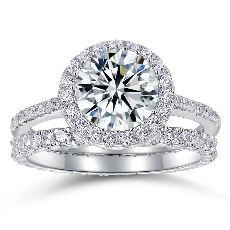 8mm Moissanite Diamond Ring Set