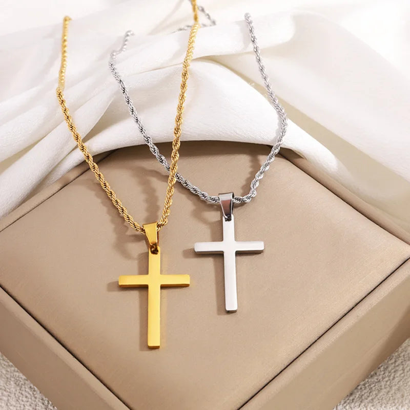 Gold Cross Pendant Necklace