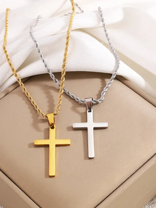 Gold Cross Pendant Necklace