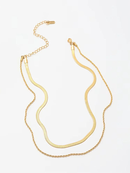 Double Layer Herringbone Necklace
