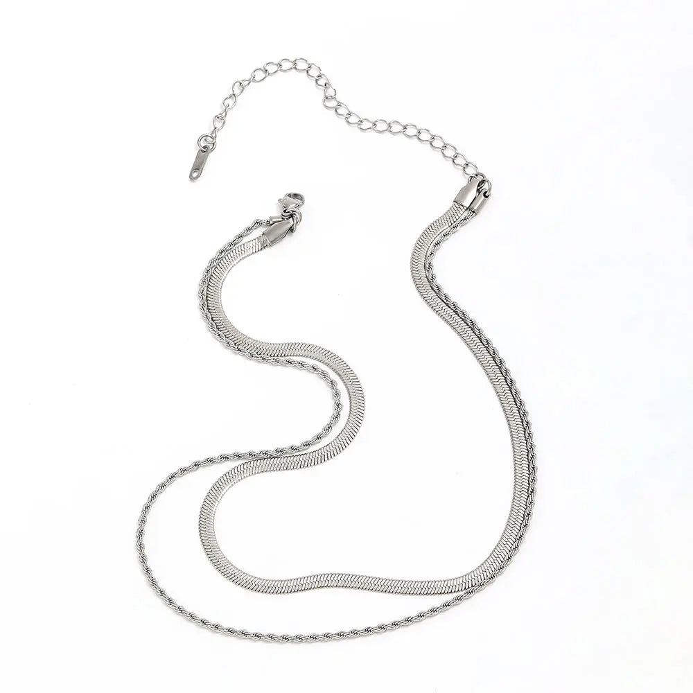 Double Layer Herringbone Necklace