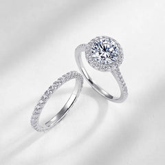 8mm Moissanite Diamond Ring Set