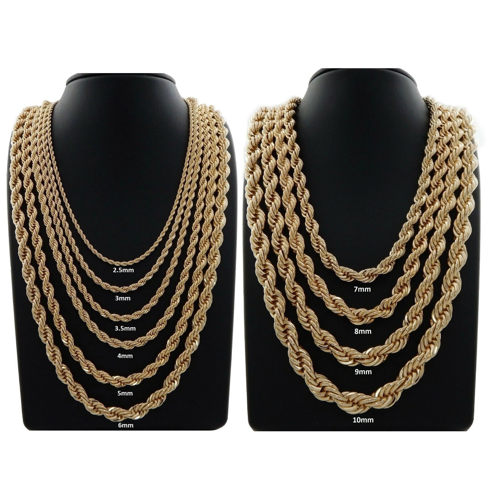 Gold Twisted Rope Chain Necklace