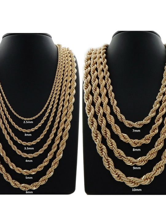 Gold Twisted Rope Chain Necklace