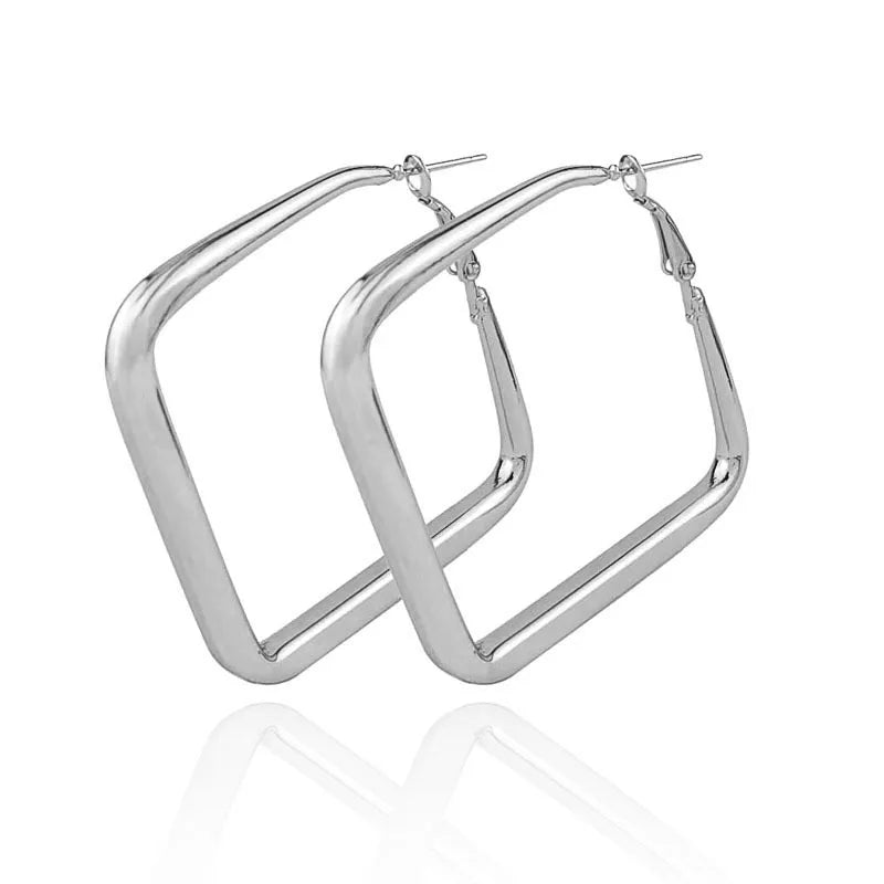 Square Earrings with Bold Design