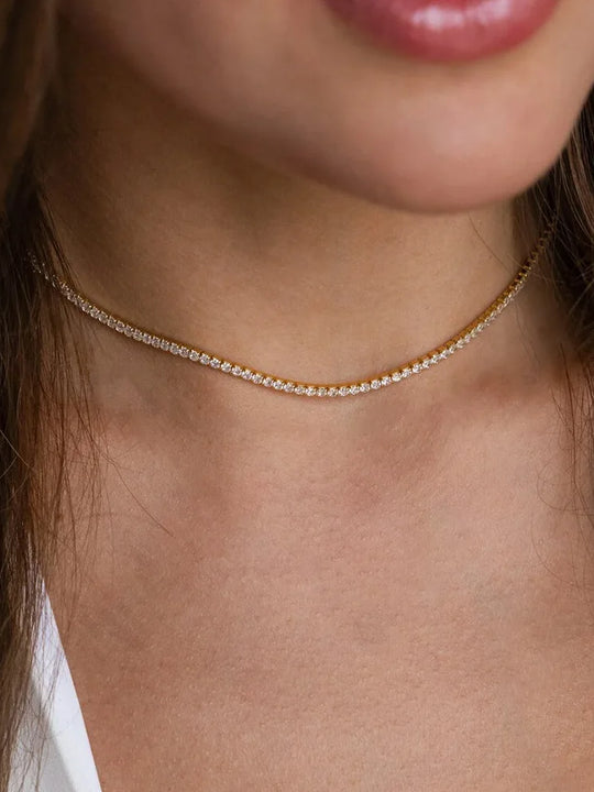 Titanium CZ Tennis Necklace