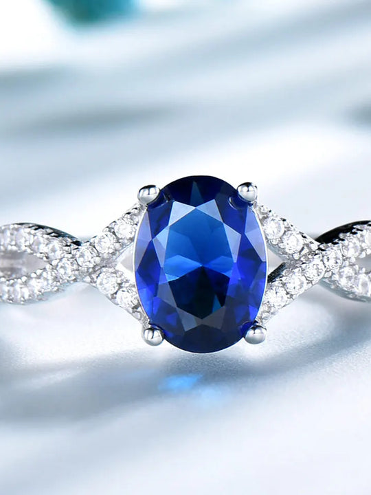 Fashionable Blue Stone Ring
