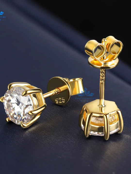 6-Claw 925 Sterling Silver Moissanite Earrings