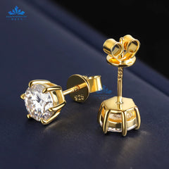 6-Claw 925 Sterling Silver Moissanite Earrings