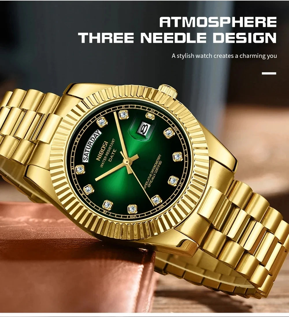 Diamond Gold Sports Watch