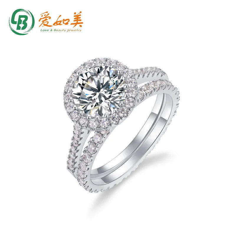 8mm Moissanite Diamond Ring Set