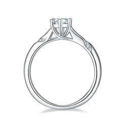 Elegant Moissanite Solitaire Silver Ring