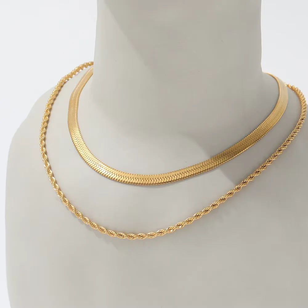 Double Layer Herringbone Necklace