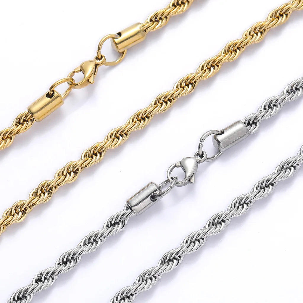 Gold Twist Chain Necklace