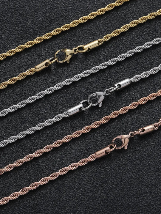 Gold Twist Chain Necklace