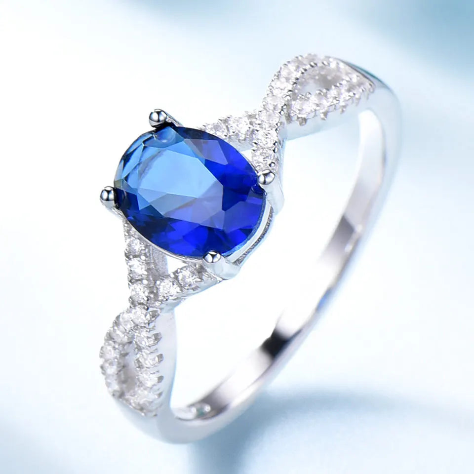 Fashionable Blue Stone Ring