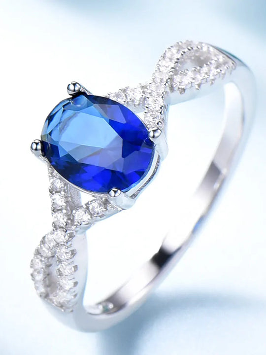 Fashionable Blue Stone Ring