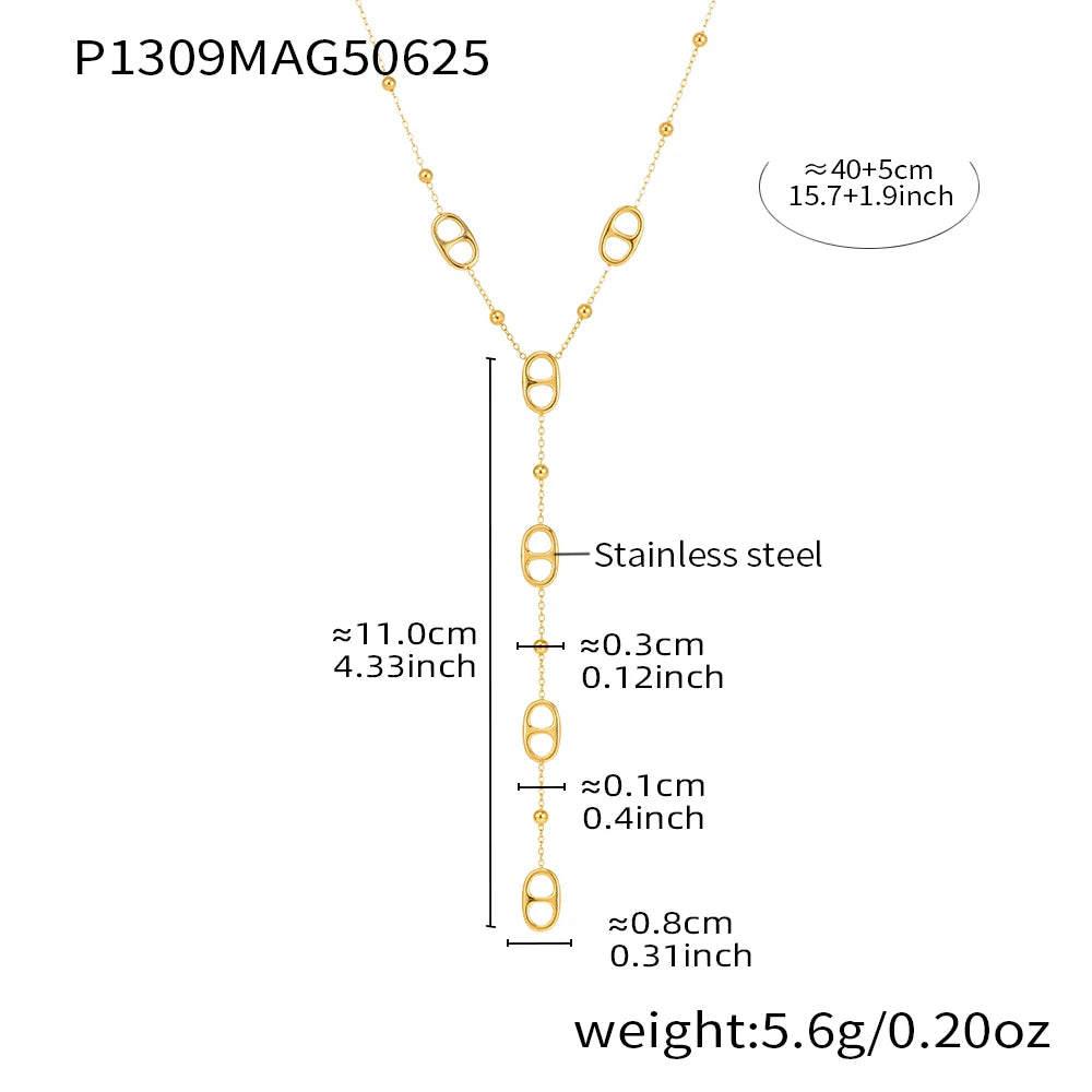 Gold Plated Long Chain Necklace