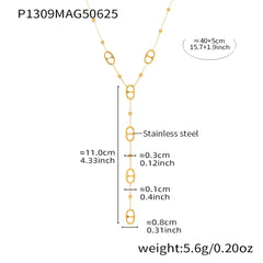 Gold Plated Long Chain Necklace