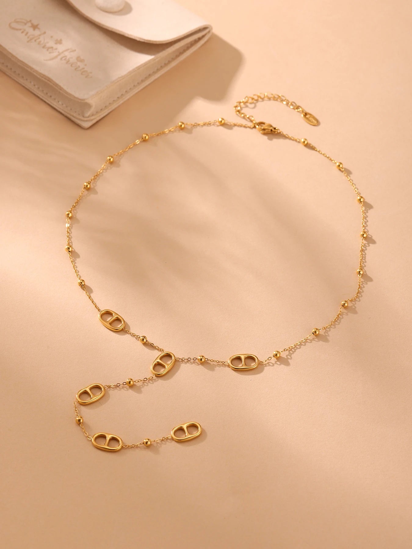 Gold Plated Long Chain Necklace