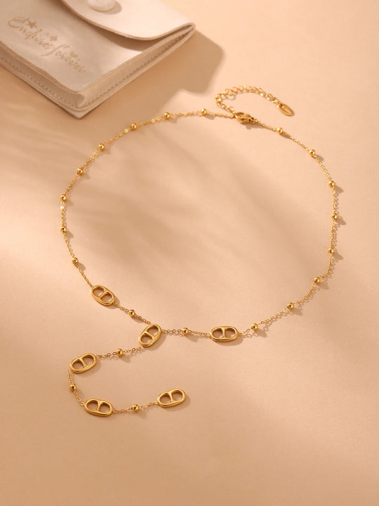 Gold Plated Long Chain Necklace