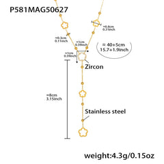 Stainless Steel Flower Pendant Necklace