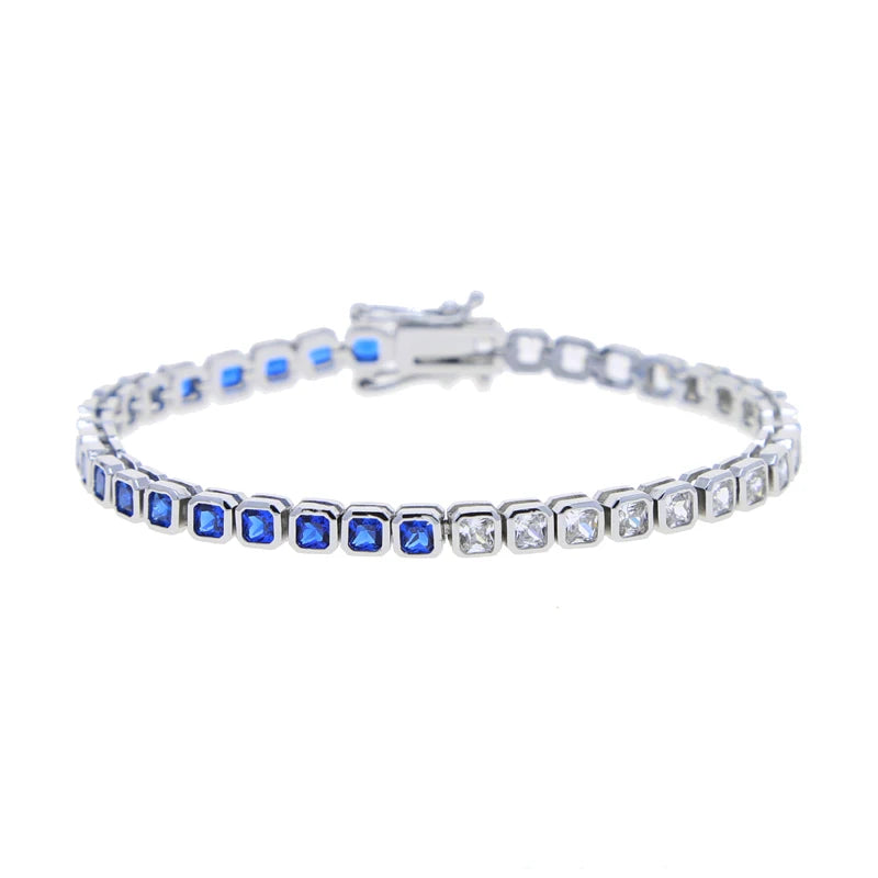 Geometric CZ Tennis Bracelet