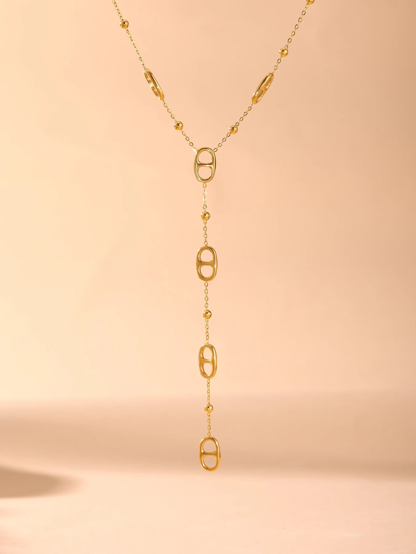 Gold Plated Long Chain Necklace