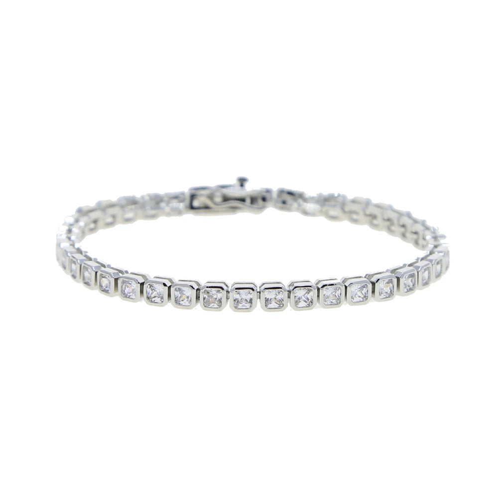 Geometric CZ Tennis Bracelet