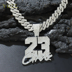Number 23 Pendant Cuban Chain Necklace