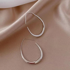Geometric Oval Hoop Earrings