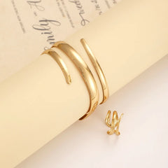 Gold Bracelet and Ring Jewelry Set