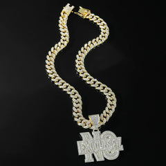 NO EXCUSEZ Pendant Cuban Chain Necklace