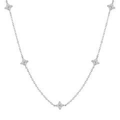 Four-Leaf Flower Zircon Necklace