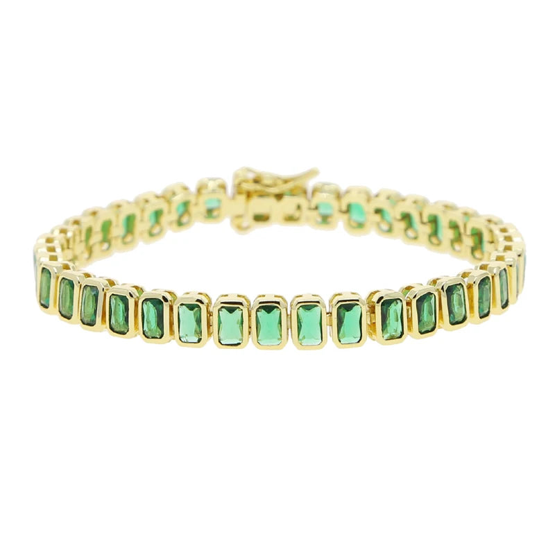 Geometric CZ Tennis Bracelet